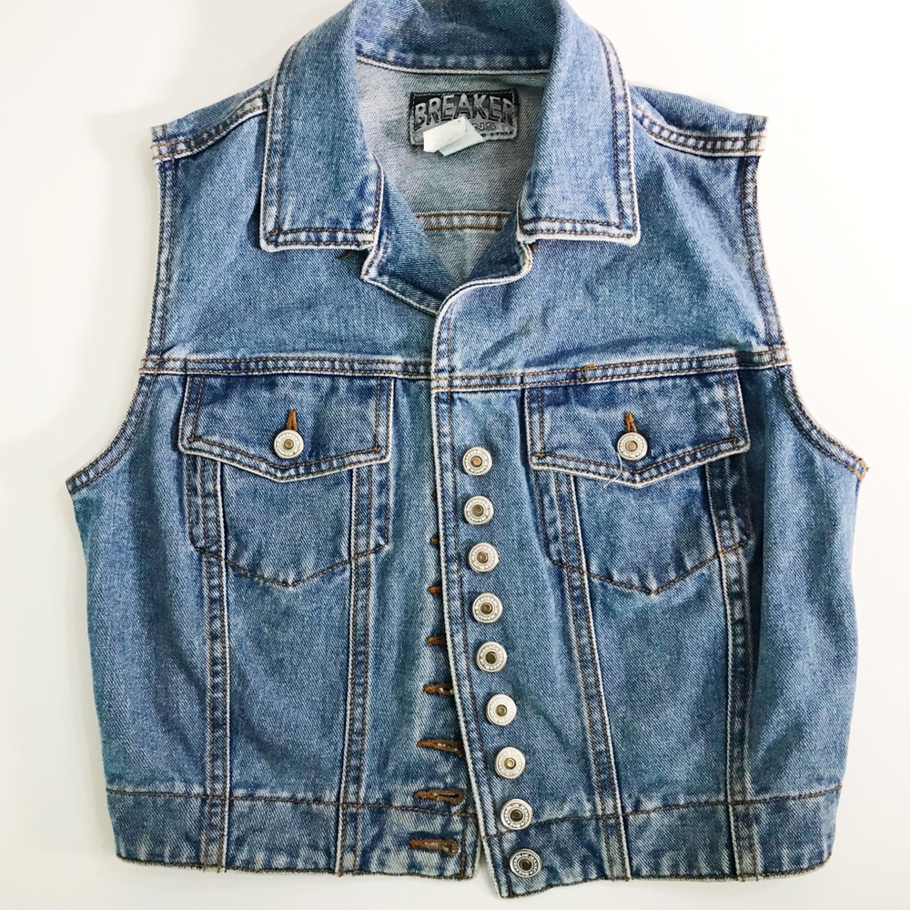 Breaker Jeans Denim Vintage Vest SZ Medium